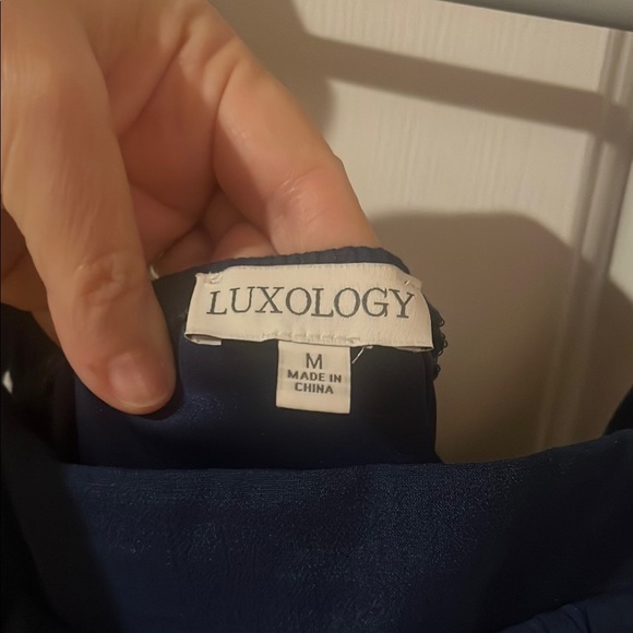 LUXOLOGY Elegant Navy Blue Women's Dress size Medium - Picture 8 of 8